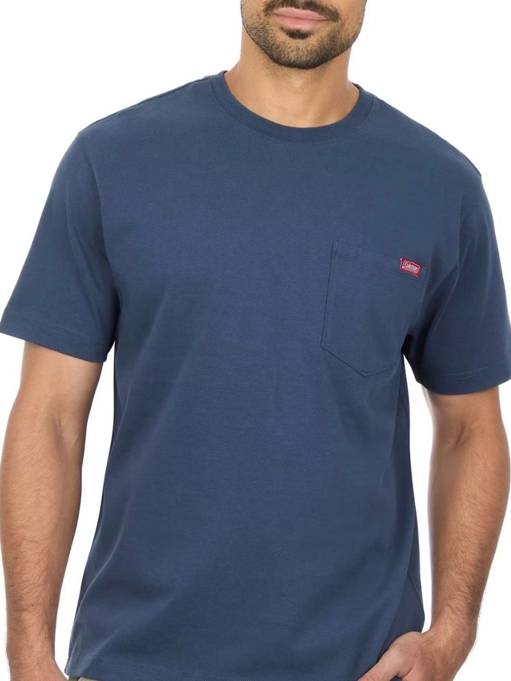 Coleman Navy Short-Sleeve Pocket Tee men’s medium sturdy